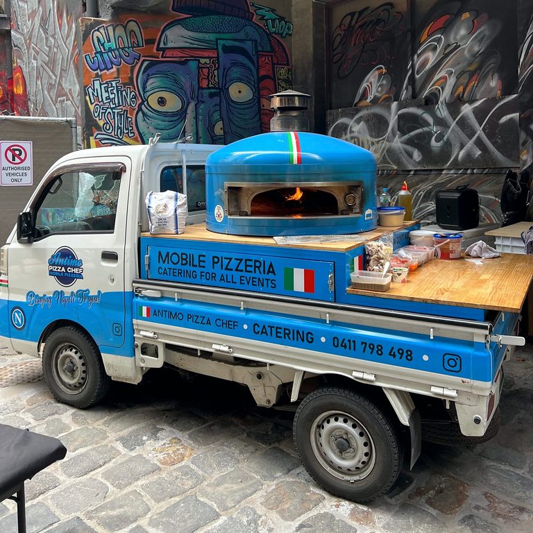 Pizza truck set up for an event, pizza catering Sydney